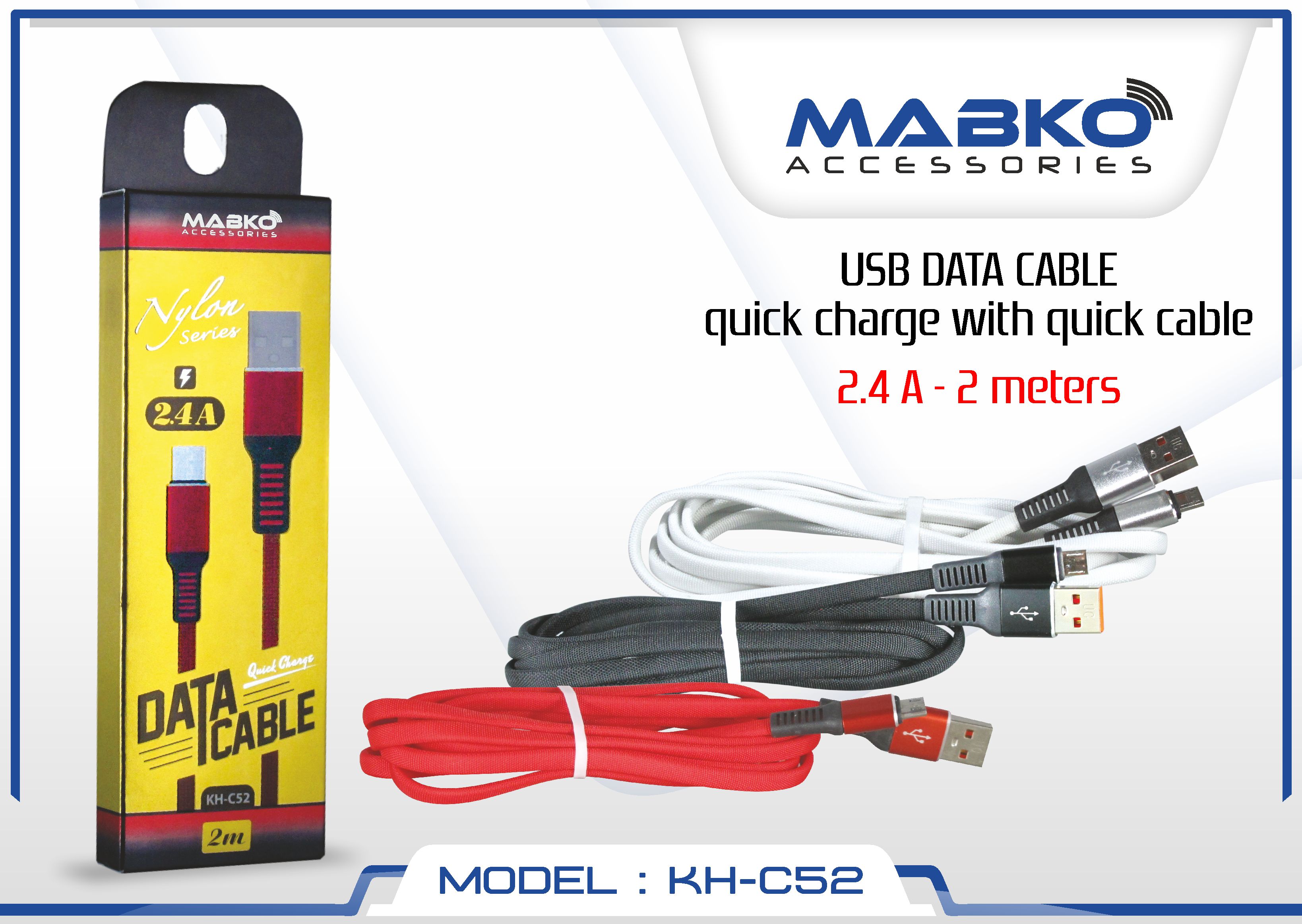 MABKO CABLE 2M 2.4A KH-C52